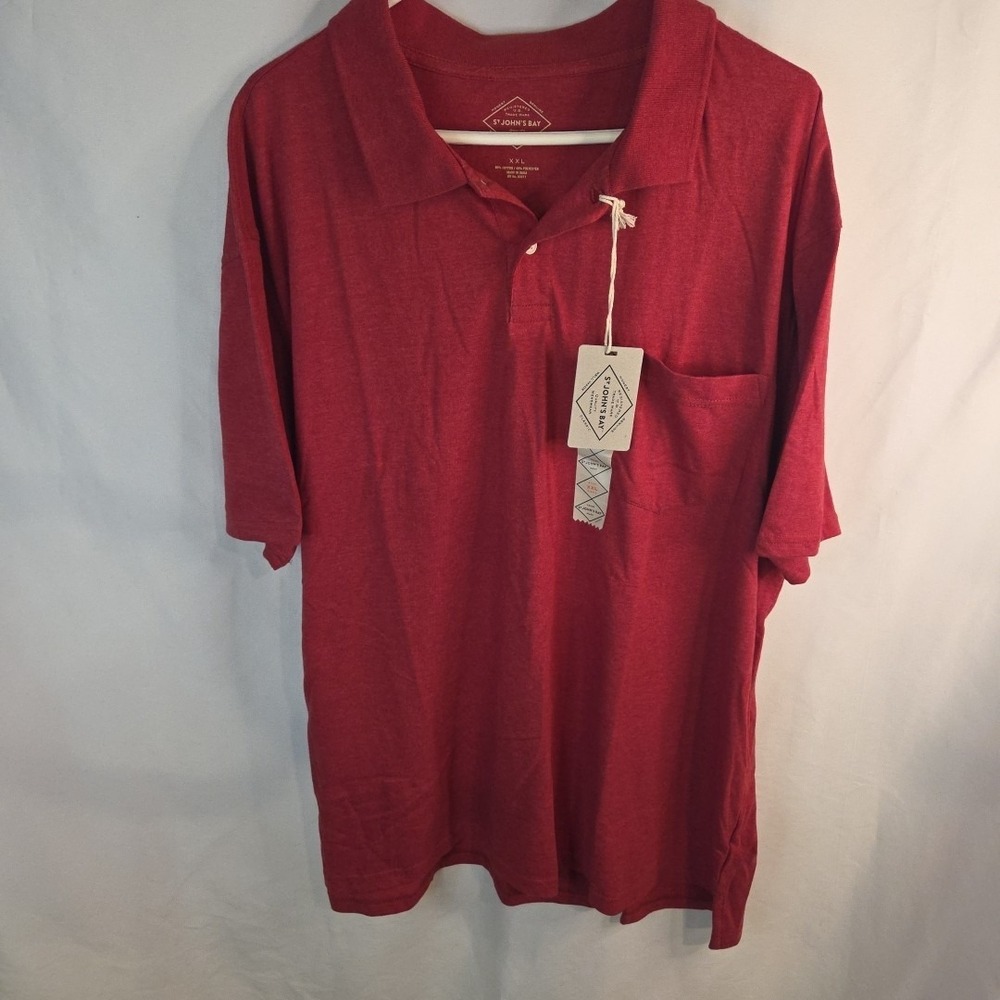St. Johns Bay Red Polo‎ Shirt  XXL NWT New